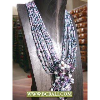 Beading Necklaces mix Colors with Stone